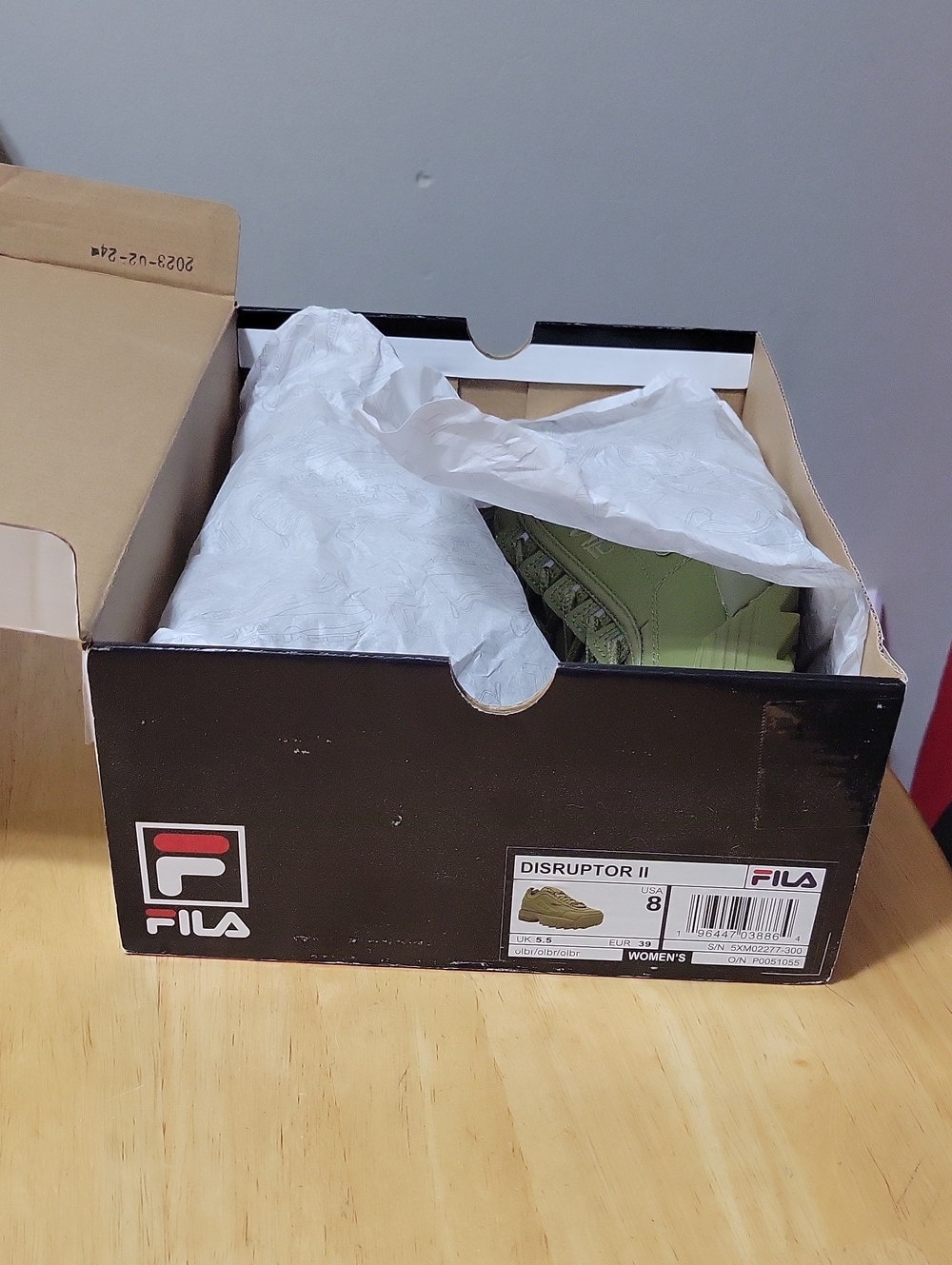 Like New Olive Colored Fila Disruptor Sneakers - Picture 8 of 8